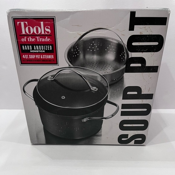 Tools of the Trade Other - Soup Pot & Steamer Tools of the Trade NEW in BOX Hard Anodized Non Stick 4 Qt